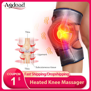 Agdoad Infrared Heated Knee Therapy Massager Adjustable Knee Calf Elbow Joint Wrap Massager Pain Relief