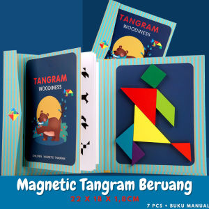 Puzzle Tangram Magnetik Mainan Edukasi Anak Montessori Puzzle Tangram Magnetik ST0158