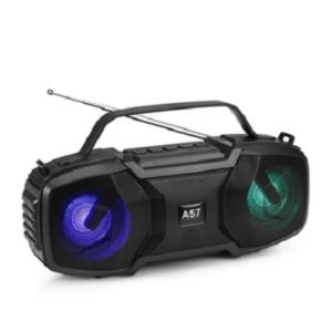 Portable Bluetooth Speaker with Colorful LED Lights Phone Stand Bass Speaker A57