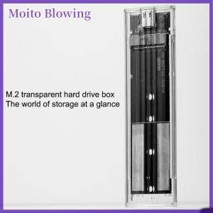 Moito M.2 NVME PCIe NGFF SATA Protocol Case Clear USB Type C 10Gbps PCI-E Transparent External Hard Disk Box Case For Laptop Phone