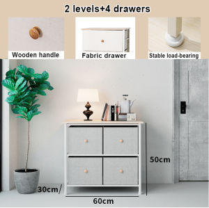 Drawer Cabinet Storage Cabinet 3/4/5 Layer Foldable Storage Organizer Box for Clothes/Toys/Home Portable Wardrobe Office Drawer Cabinet