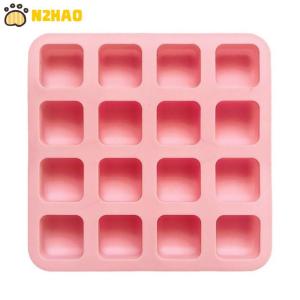 【N2HAO】 16Cavity Square Cake Baking Silicone Mold Jelly Chocolate Truffles Brownie Pudding Molds Soap Making Mould Cake Decorating Tools