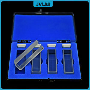 Cuvette Thủy Tinh Mẫu Chất Lỏng Tế Bào Ánh Sáng Đường Dẫn 10Mm Tế Bào Hấp Thụ 3.5Ml Sử Dụng Cho Máy Quang Phổ Công Nghệ Thiêu Kết Frit 4/PK