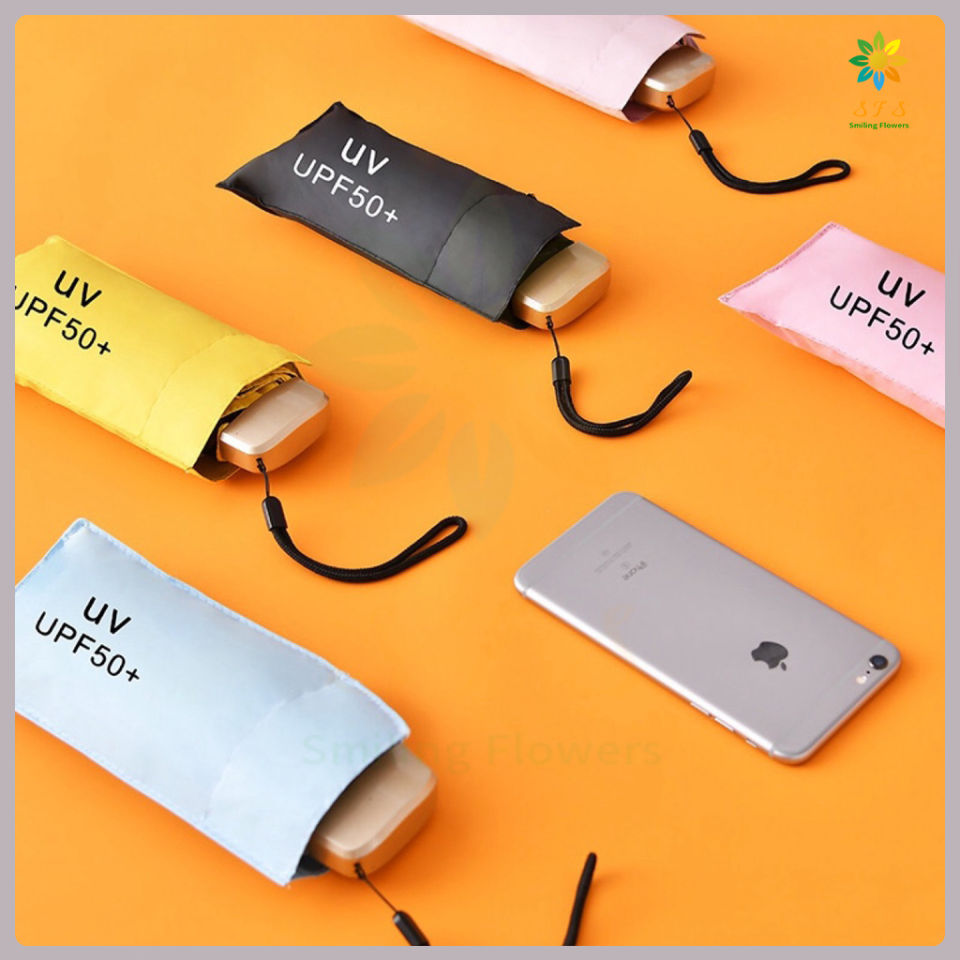 【Fast delivery】 Sun umbrella sunscreen anti-ultraviolet female compact portable sunny and rain dual-use mini pocket umbrella shade five folding Umbrella Ultra-light mini five-fold umbrella UV protection folding sunshade dual-use sunny umbrella