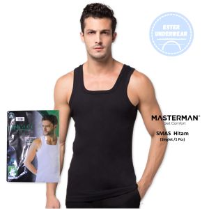 Masterman Kaos Dalam Singlet Pria Dewasa SMAS Hitam Isi-1Pcs