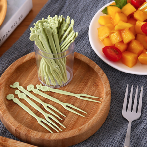 Hộp 50 nĩa nhựa ăn trái cây dùng một lần nĩa ăn bánh tráng miệng ăn vặt sử dụng quán ăn nhà hàng
