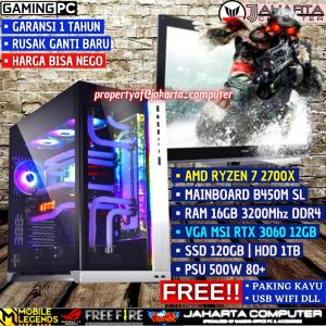 PC GAMING EDITING RYZEN 7 FULLSET MONITOR 24INCH NEW SIAP PAKAI EDITING GAMING