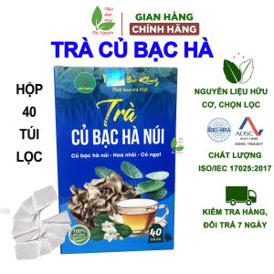 Hộp 40 gói trà củ bạc hà núi Bảo Khang ngăn ngừa ung thư gút ho cảm cúm mụn nhọt kháng khuẩn