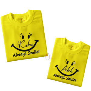 Baju Kaos Anak Always Smile Couple Kaka Adek Pasangan Kapel Keluarga Kids Fashion Harga 1 Baju