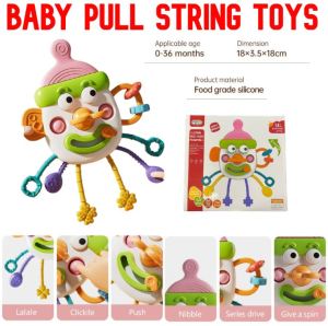 **Malaysia Seller** Baby Toy Bottle Pull String Toy Mainan Baby Baby Teether Toys Baby Sensory Toy baby busy cube busy toys