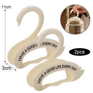 กระเป๋าถืออเนกประสงค์สำหรับตู้เสื้อผ้า4ชิ้นกระเป๋าตะขอเก็บของพลาสติกแบบโค้งที่กว้างขึ้นสำหรับตู้เสื้อผ้าประหยัดพื้นที่ตะขอแขวนกระเป๋า