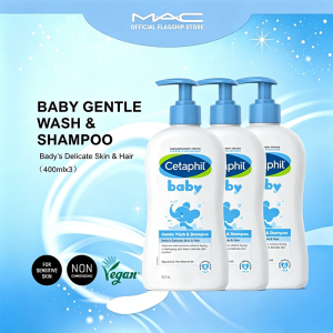 🌙 【3pcs】CETAPHIL Cetaphil Childrens Shampoo and Baby Shower Gel 400ml-EX:2027.02