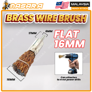 Nasara Brass Wire Brush End Wheel Cup Brush With Shank Rotary Grinder Drill Paint Remover Clean Tembaga Berus