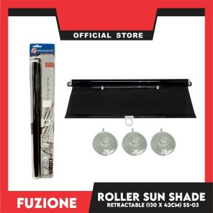 Retractable Roller Sun Shade Tint (Black) SS-03 130x42cm car window sun shade windshield sun protector