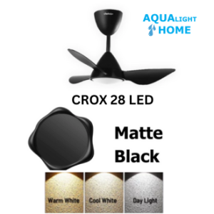 DEKA+ CROX 28 3 Blades 14 Speeds +TURBO with Remote Control DC Motor 3 Colour LED Ceiling Fan MB/MW/WN/PW Kipas Siling