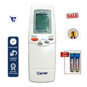 Điều khiển máy lạnh Carrier có nắp gấp hàng zin mới 80-90% - Tặng kèm pin hàng loại tốt - Remote từ xa Carrier