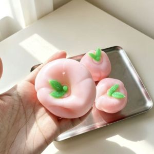 JING Soft Texture Peach Stress Ball Slow Rebound Peach Shape Sensory Fruit Fidget Toy Portable Handheld Slow Rising Fruit Toy Stress Relief