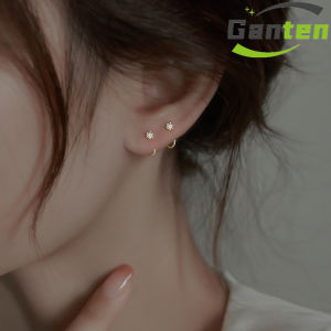 Ganten🍎2PCS/Set Anting zirkon temperamen wanita modis anting yang dipersonalisasi mewah cantik dan trendi COD