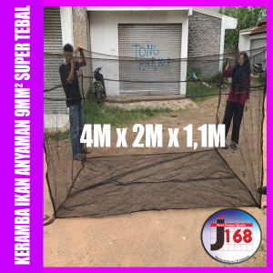 Keramba Ikan Super tebal dan super kuat Waring RK anti geser 3 bar lubang anyaman 9mm siap pakai ukuran 4x2x1