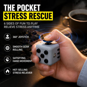Six-Sided Stress Relief Toy Dice Stress Reliever Spinner Fidget Cube Anxiety ADHD Sensory Fidget Toys Adults Kids Office Desk