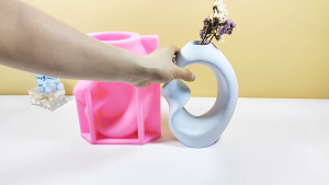 Unique Nordic Style Home Vases Crafting Mold Flexible Silicone Flower Vase Mold For Making Stylish Art Vases Ornament