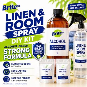BritePH Linen/Room Spray DIY Kit 1L - Extra-strength Fragance Formula (Alcohol-based)