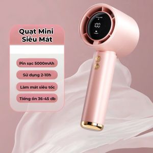 Quạt cầm tay mino tích điện N-68 Quạt tích điện mini Turbo Tốc Độ Gió Cực Mạnh