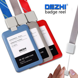 Retractabl Lanyard with Badge Reel with Simple Plastic Pull Buckle Card Badge Holders Name Tag ID IC Card Holders for Student Staff Business