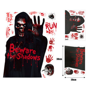 Dizoey Halloween Static Stickers Blood Stained Glass Stickers for DIY Window Glass Decorations Halloween Party Wallpaper Ghosts Decal