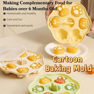 HJKL Creative Baby Food Steamed Cake Mold DIY 190ML Cartoon Baking Mold Multi-Purpose Reusable Silicone Cake Mold Kitchen Bakeware