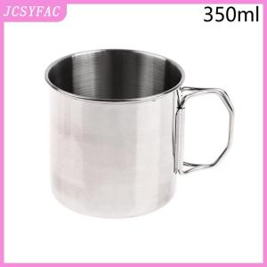 JCSYFAC  1Pc Stainless Steel Folding Handle Cup Portable Carabiner Cup Outdoor Camping Cups for Home Outdoor Camping Accessories