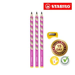 [FOR KIDS LEARNING TO WRITE] STABILO EASYgraph Handwriting Ergonomic 2B Wooden Pencils For Left Handers - (3 Piece Pack)