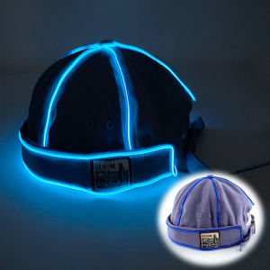 Japanese style british style LED Luminous R Skullcap Mens Hip-Hop Korean Style Beret Street Beanie Chinese Landlord Hat Women