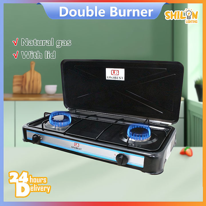 Portable Gas Stove Double Burner Gas Stove With Cover Burner