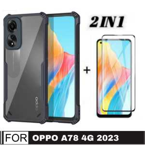 PROMO PAKET 2 INC 1 CASE OPPO A98 4G / OPPO A98 5G 2023 / OPPO A58 4G / OPPO A78 4G / OPPO RENO 8 4G Ultra Slim Shockproof Transparent Premium Softcase Anti Fall