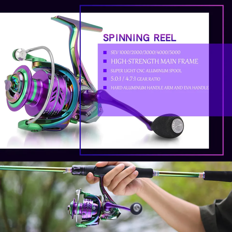 Sougayilang Fishing Reels 5.0:1 Gear Ratio Spinning Reel 10KG Max Drag  Super Strong Fishing Wheel for All Waters Fishing