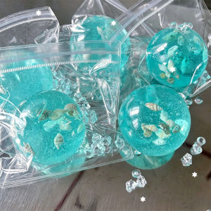 [SG Stock]Transparent Jelly Squishy Stress Ball | Cute Ocean Daisy Strawberry Design Soft Squeeze Fidget Toy Portable Desk Decompression Toy Collectible Gift