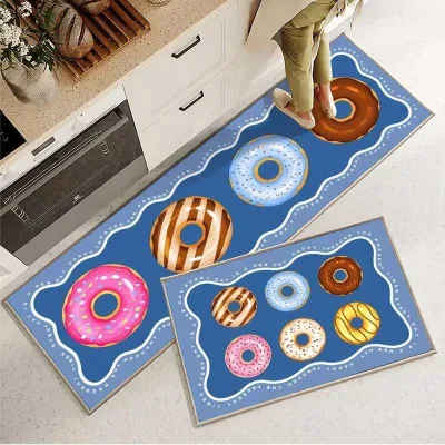 Keset Dapur 2 in 1 Anti Slip 1 Set Dapat 2pcs Panjang dan Pendek / Keset Lantai Dapur 1 Set