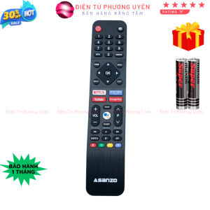 Remote điều khiển tivi ASANZO Mã 01 giọng nói điều khiển TV Asanzo các dòng tivi SMART LED LCD - Tặng kèm pin - Điện Tử Phương Uyên