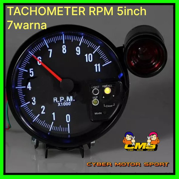 Tachometer 5 inch Universal. Tachometer RPM racing. Takometer racing 5 ...