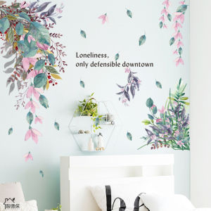 สติ๊กเกอร์ติดผนัง ลายดอกไม้ สติกเกอร์ดอกไม้ สติกเกอร์แต่งผนัง วอลเปเปอร์ สติ๊กเกอร์แต่งบ้าน สติ๊กเกอร์ร้านกาแฟ M01103