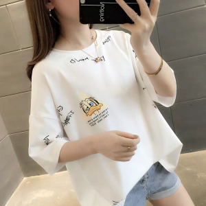 LH.Friday เสื้อยืดแขนสั้นแฟชั่นน่ารักการ์ตูนเกาหลี เสื้อยืดลาย DONALD DUCK ใส่ได้ทุกโอกาส สีสันสดใสน่ารักมากไม่ควรพลาด