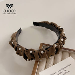 [B017] Bờm tóc/Băng Đô Nhún Chấm Bi Ngọc Trai – “Pearl Dots” Sang Trọng & Nữ Tính