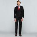 GQ Essential Suits สูทผู้ชายทรงสลิม รุ่น Super TR Slim Black  สีดำ (ซักเครื่องได้). 