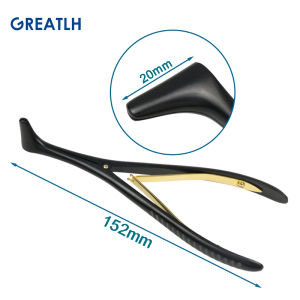 14cm/15.2cm Medical Nose Mirror Ear Canal Dilator Nasal Expander Nasal Speculum Forceps Nose Pliers Black Handle
