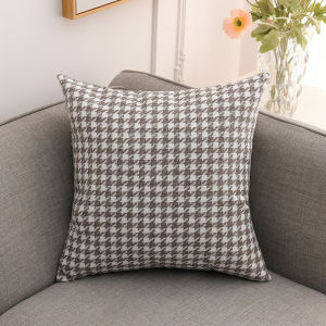 40x40cm/45x45cm/50x50cm/60x60cm Thickened Houndstooth Pillow Cover Hotel Sofa Pillowcase Simple Style Backrest Square Throw Pillowcase