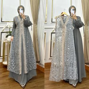 COD Naura Dress Ceruty Babydoll Brokat Renda Gamis Wanita Terbaru 2024 Viral Dress Kondangan Wanita