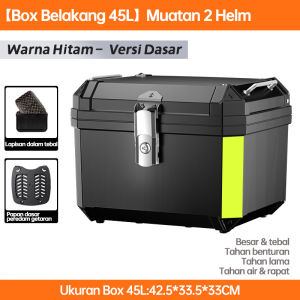 45L Kotak penyimpanan kotak penyimpanan MOTOR MURAH ABS belakang sepeda motor untuk Gunung sepeda motor dengan lampu strip reflektif suku cadang bagasi bak truk sepeda motor Keyshia Bloom