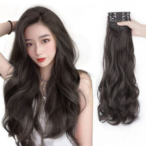 Original 50/60CM 3 Pieces Wig Female Long Piece Set Big Wave Influencer Simulation Hair Extension Curly Stra Hair Extension Human Hair Washable Long for Women