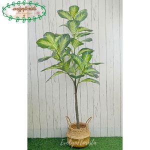 Pohon Artificial Bahagia Hijau X3 T140 Latex Imitasi Pot Dasar Cover Purun Belly Borneo Hiasan Aesthetic